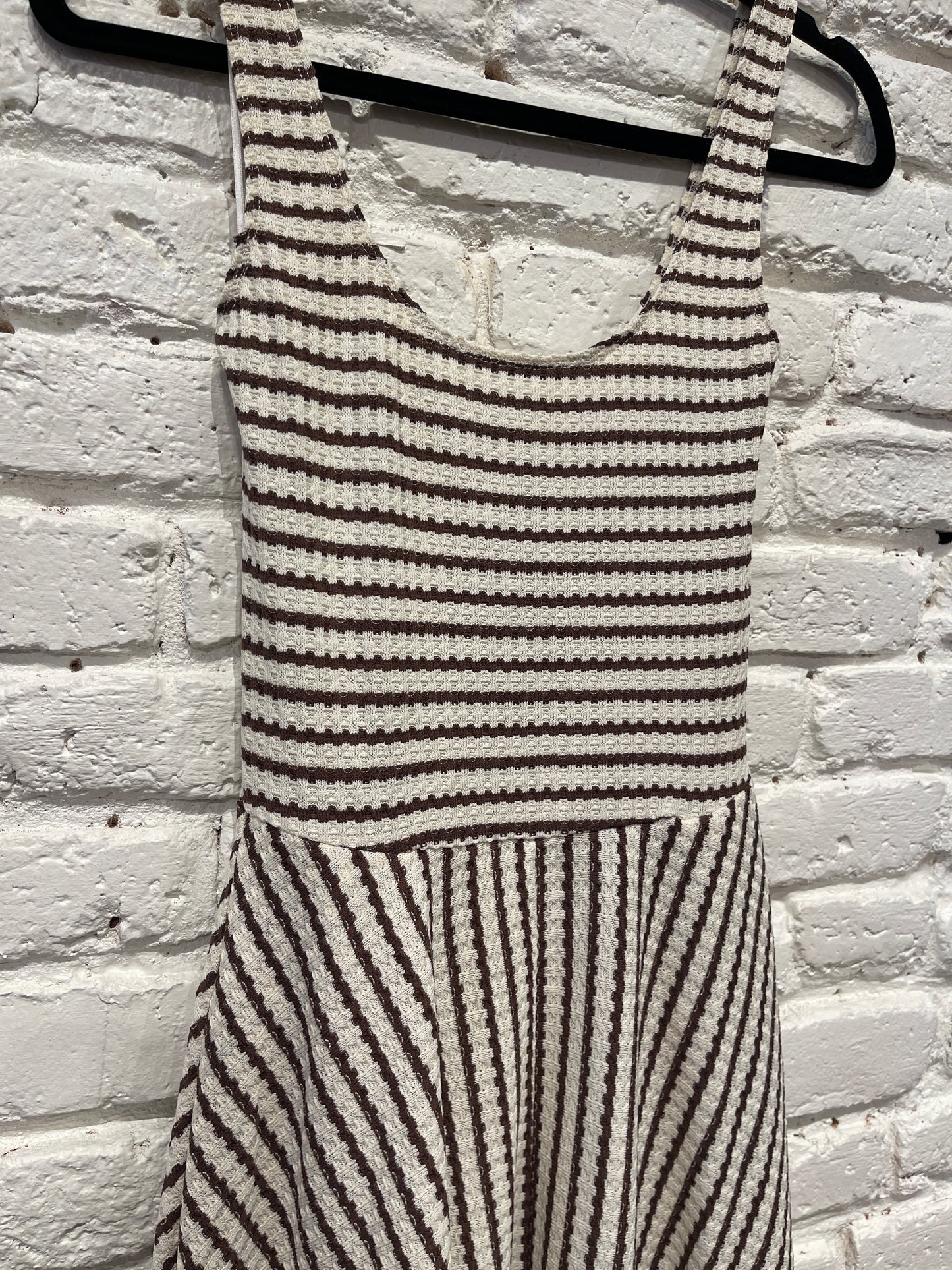 AUDREY DRESS MOCHA STRIPE