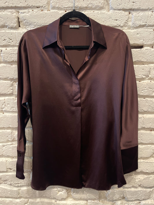 HALF BUTTON SILK DMT2297S CACAO