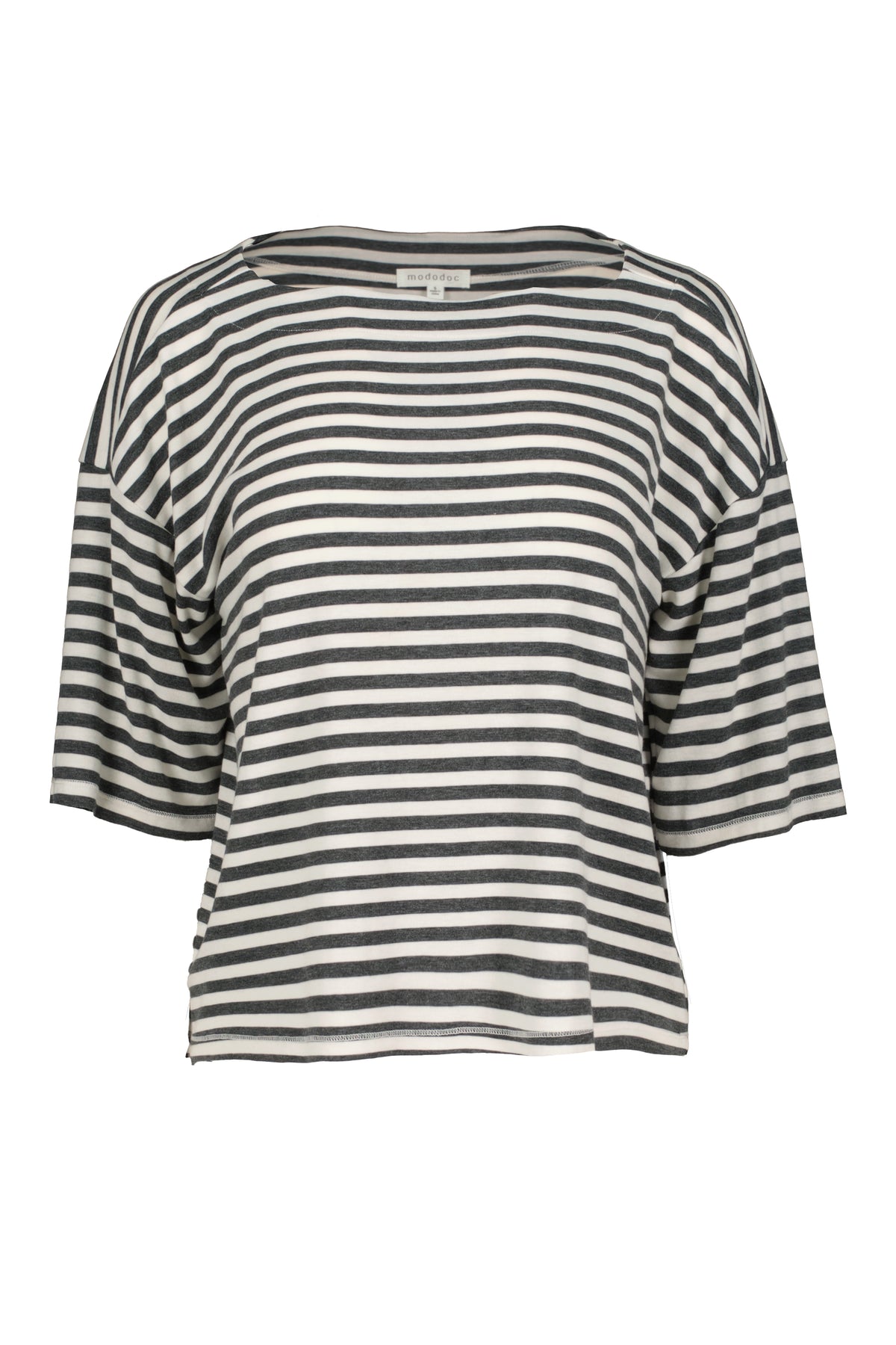 ELBOW SLV BOATNECK CROP TOP
