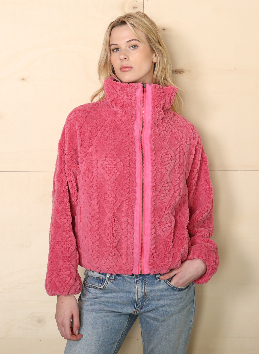 SO COZY PINK CABLE JACKET