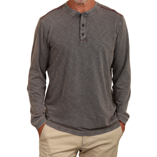 Venice Cotton Slub Henley (Carbon)