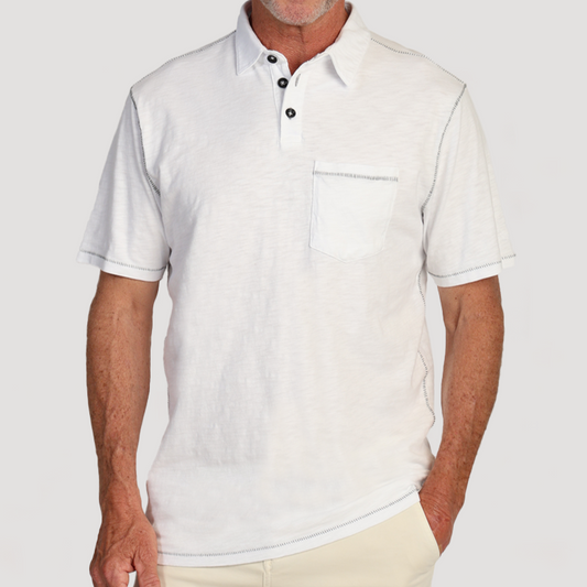 Heritage Slub with Saddle Stitch (White)