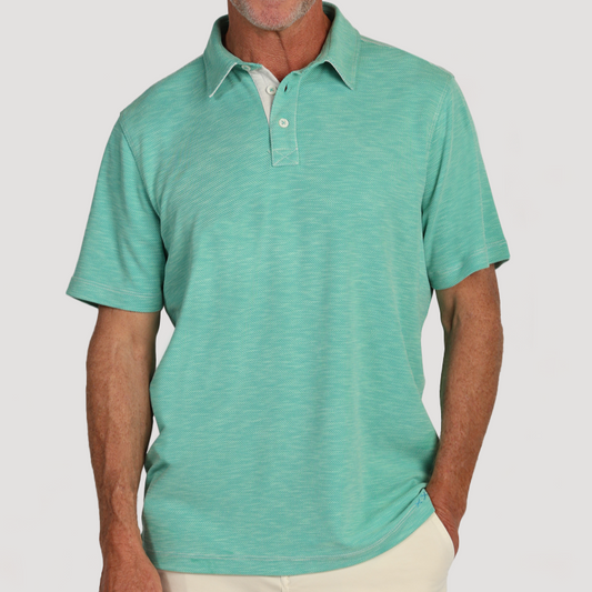 Sueded Dobby Modal Tencel Polo (Green)
