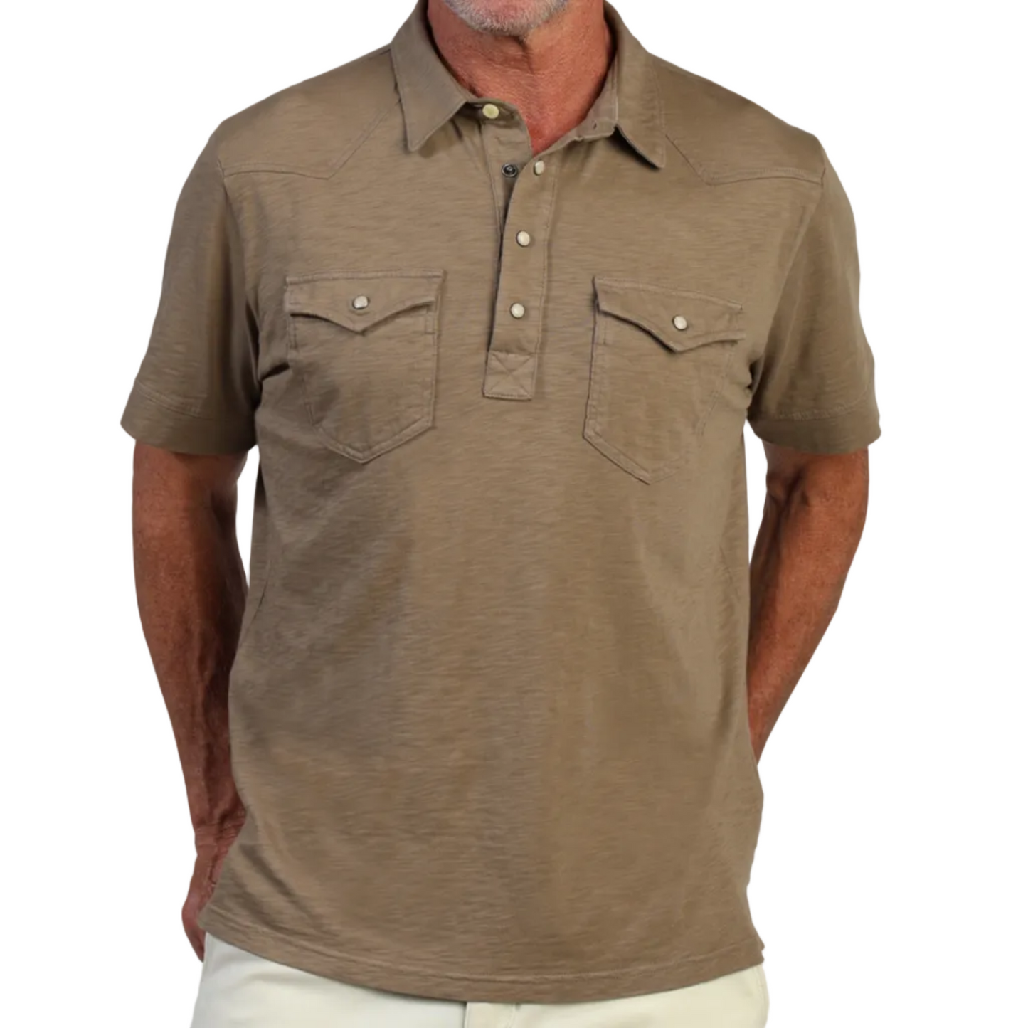 Signature Slub Western Polo (Tobacco)