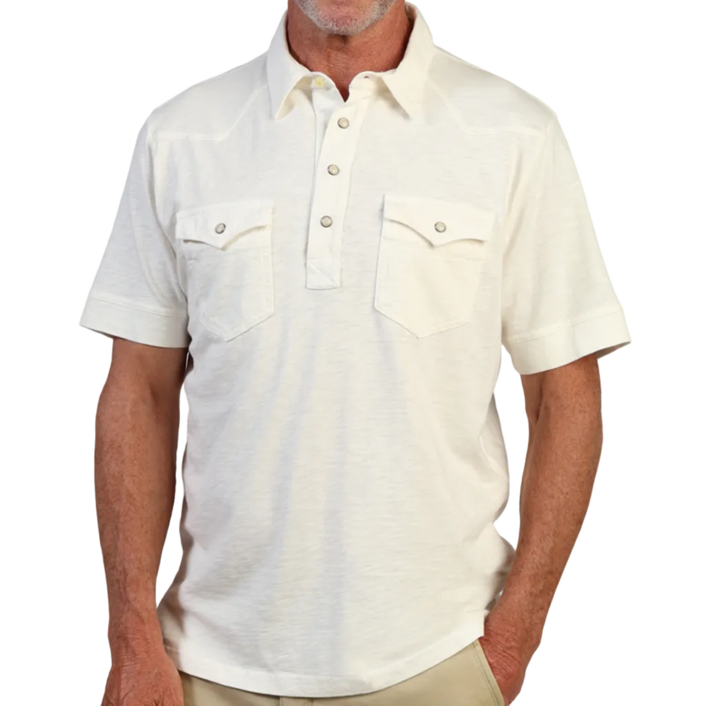 Signature Slub Western Polo (Vintage Chalk)