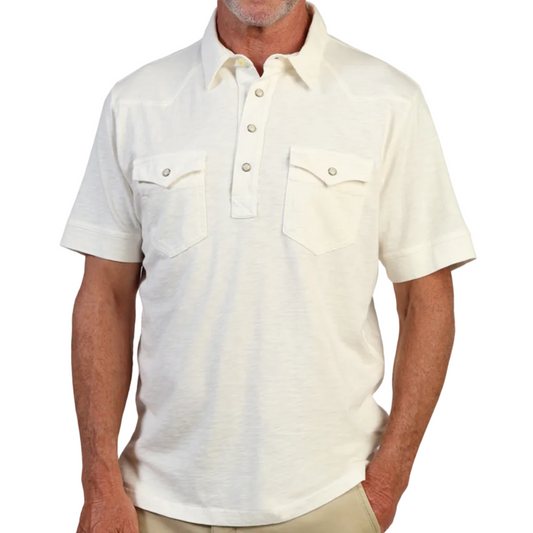 Signature Slub Western Polo (Vintage Chalk)