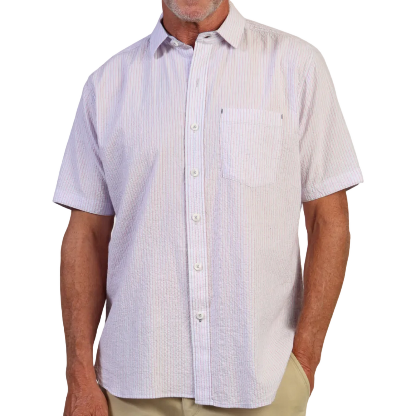 South Pacific Seersucker Shirt (Light Blue)