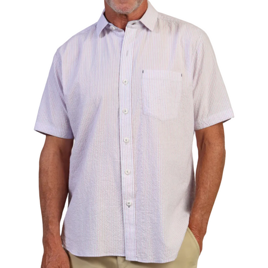 South Pacific Seersucker Shirt (Light Blue)
