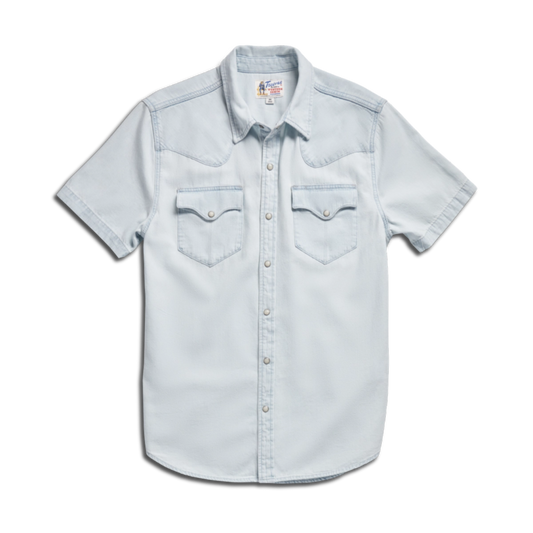 Tecovas Denim Short Sleeve Pearl Snap (Ultra Light Wash)