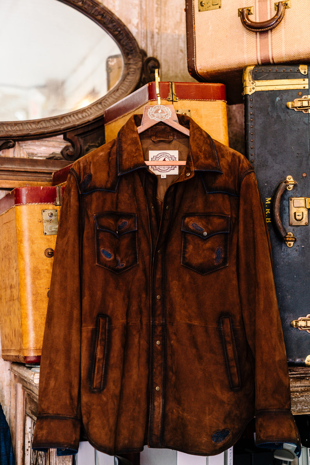 Chocolate Suede Shirt Jacket