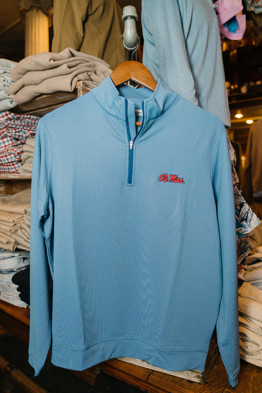 Ole Miss Perth Birdseye Performance Quarter-Zip (Sport Navy)