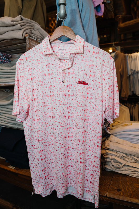 Ole Miss Ballpark Polo (Red)