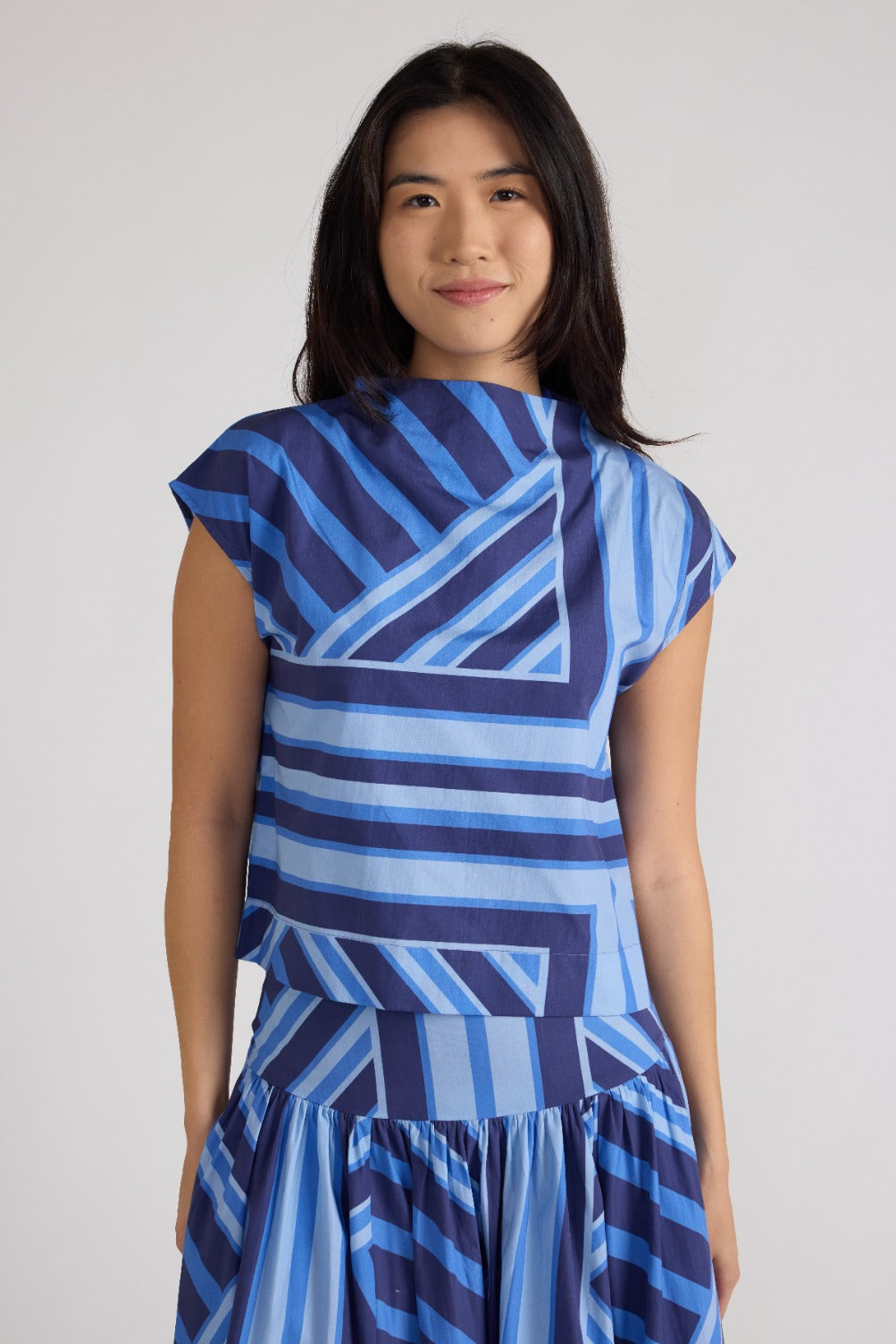 BLUE GEO STRIPE