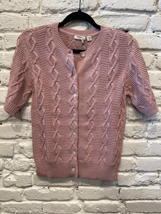CABLE-KNIT CARDIGAN DUSTY PINK
