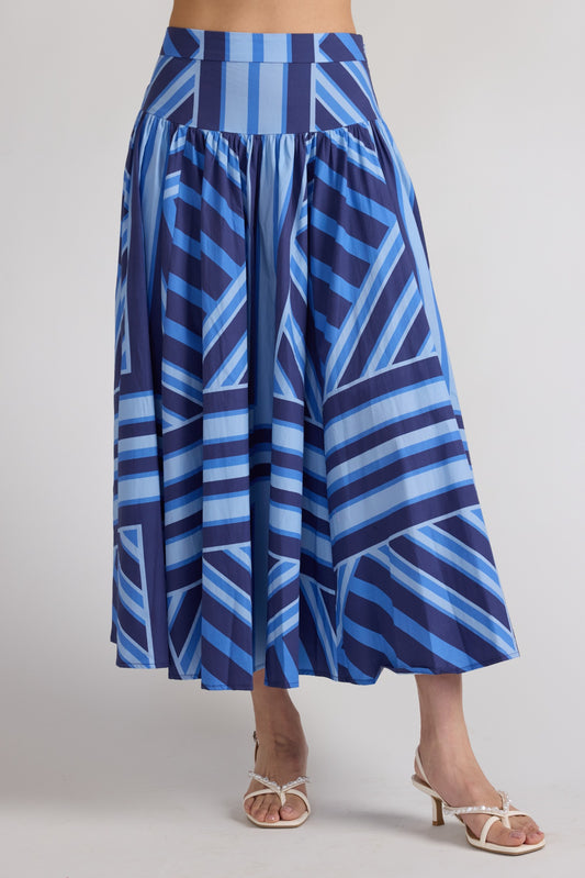 BLUE GEO STRIPE