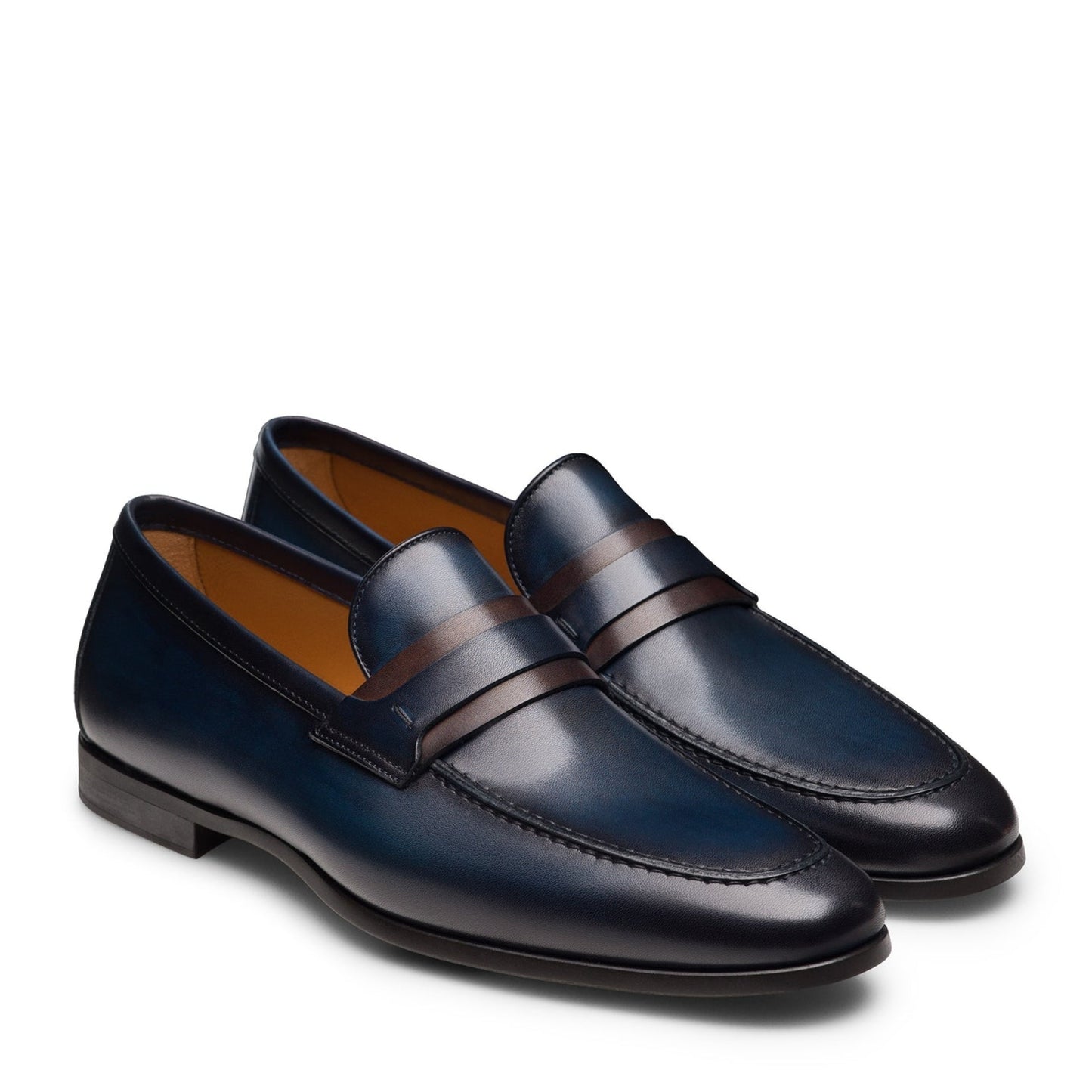 Daniel Penny Loafers (Navy/Midbrown Leather)