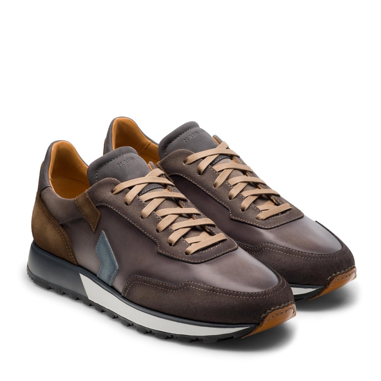 Aero Leather Sneakers (Taupe/Grey)