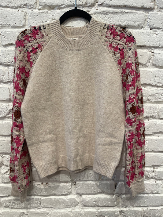AMELIA CROCHET TOP OATMEAL