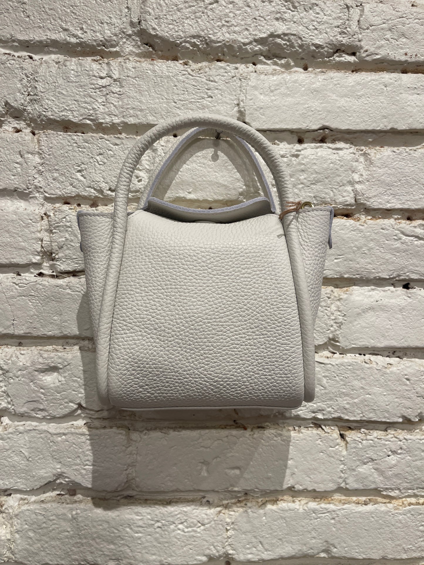 MINI SERENA WHITE COWHIDE