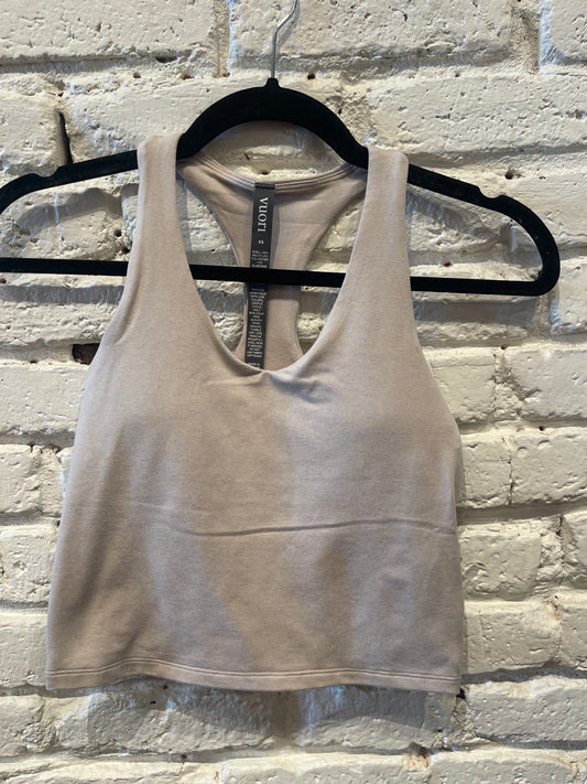 HALO PERFORMANCE CROP TANK ECRU HEATHER