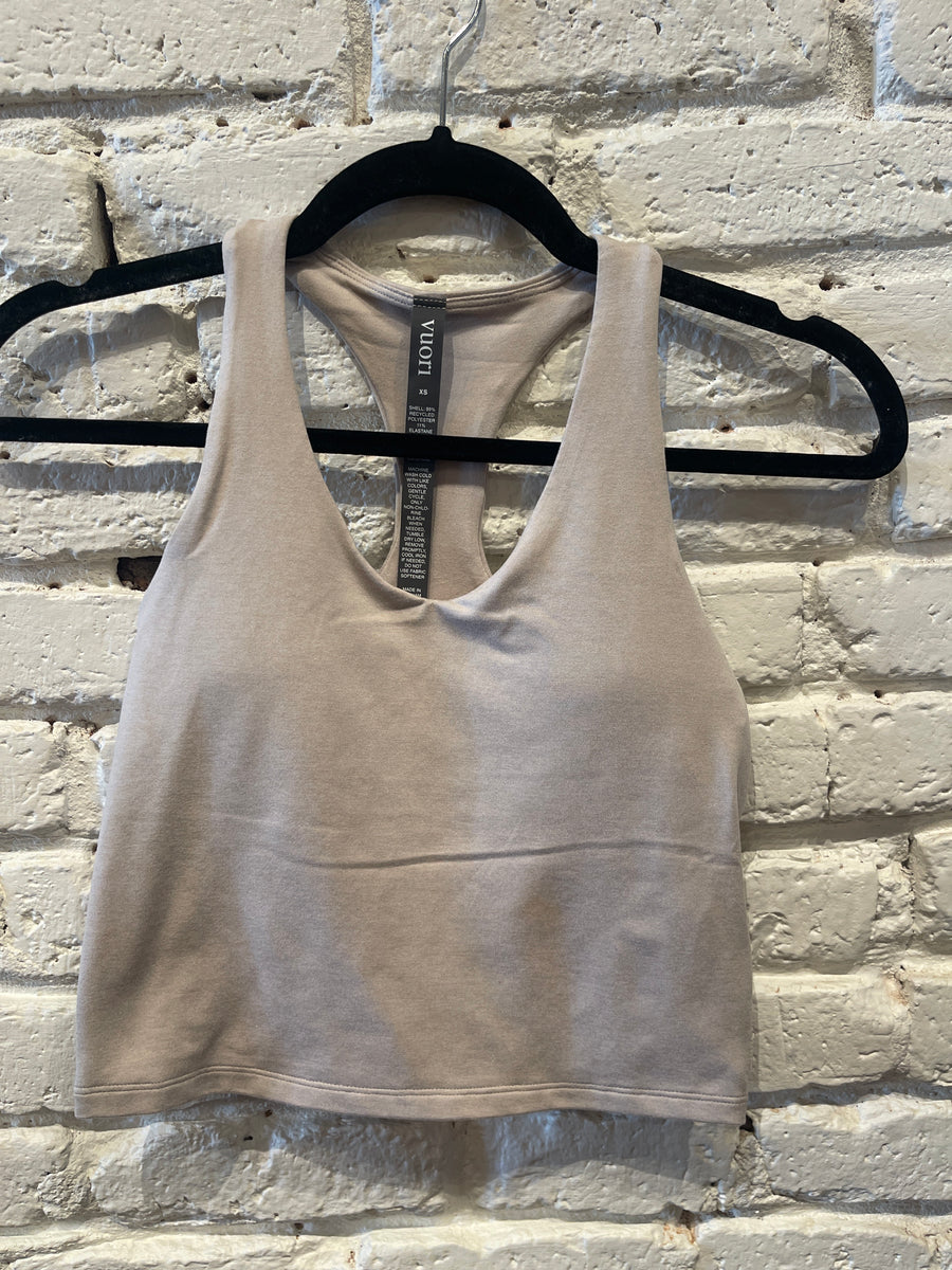 HALO PERFORMANCE CROP TANK ECRU HEATHER