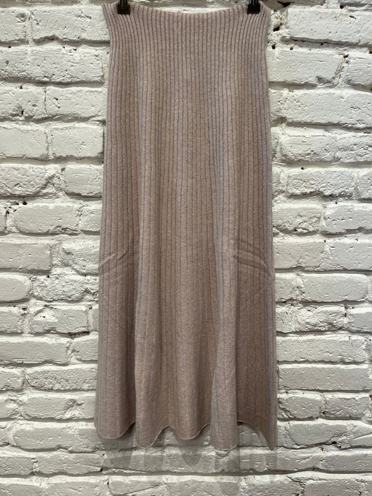 KNIT MIDI SKIRT BEIGE