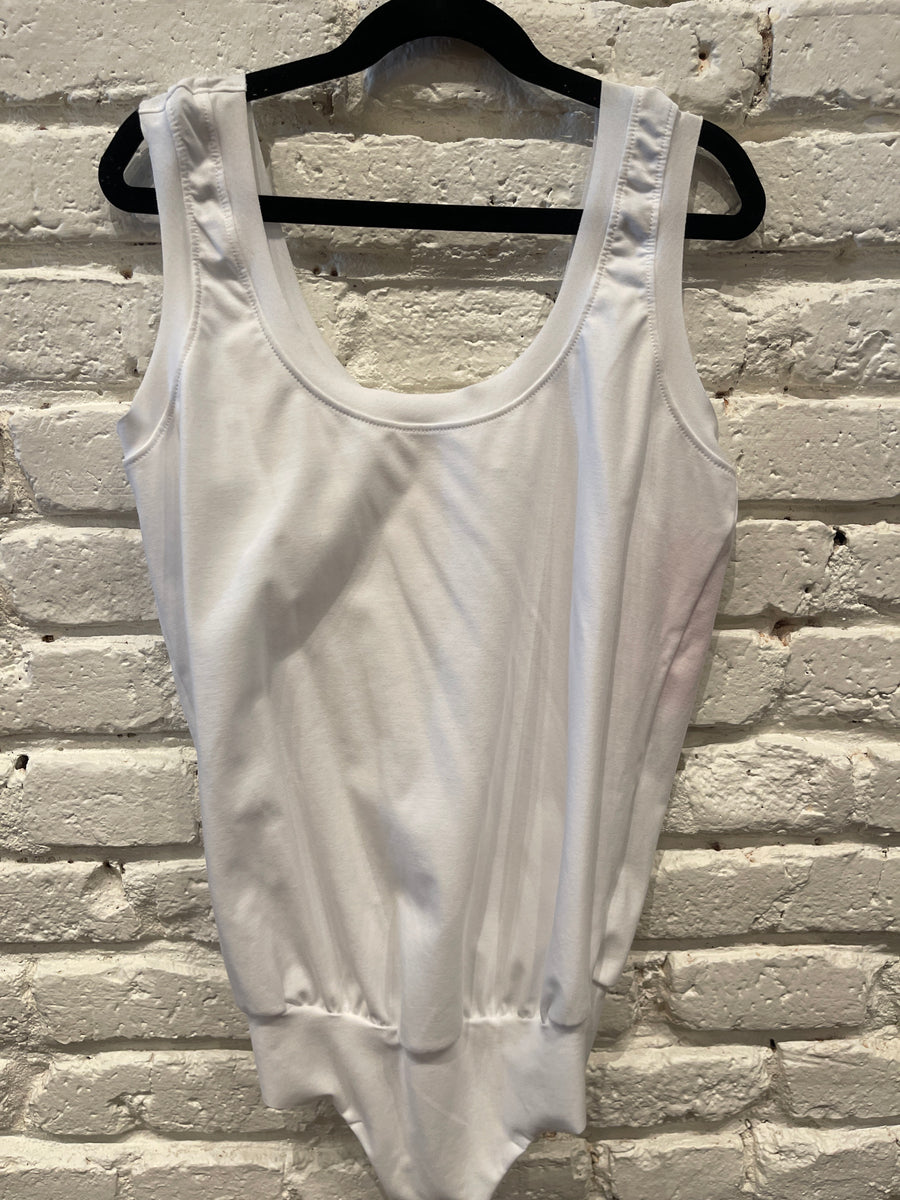 ESSENTIAL COTTON TANK BODYSUIT WHITE