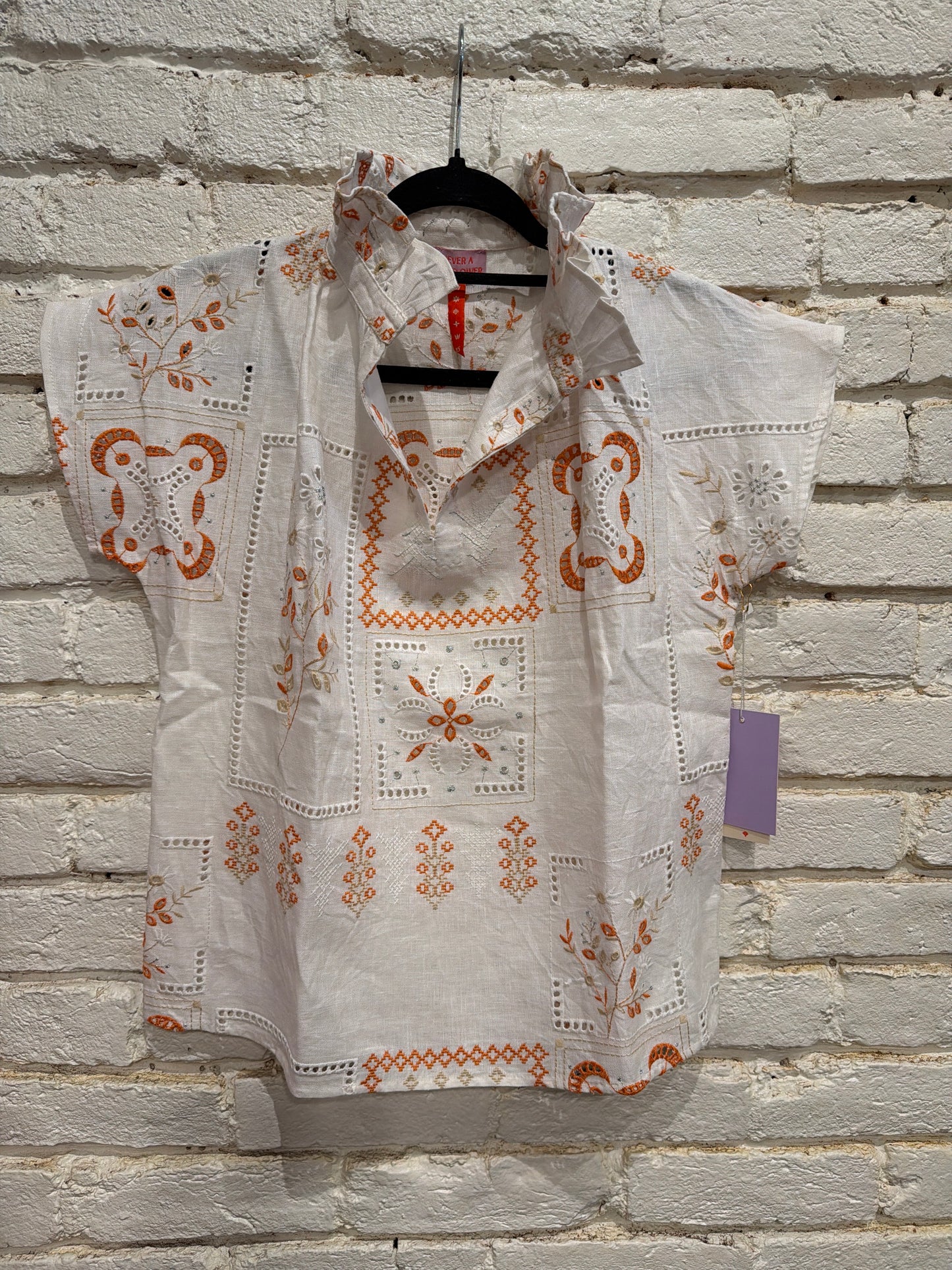 VICKI SS TOP OAXACA LINEN