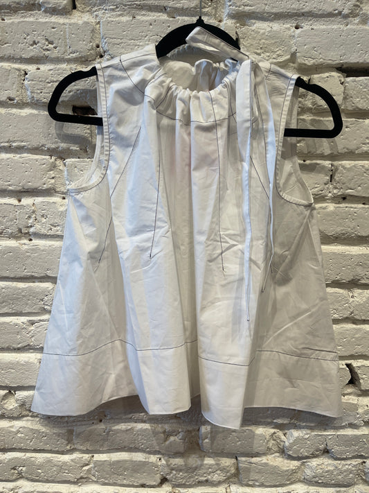 GATHERED NECK HALTER WHITE