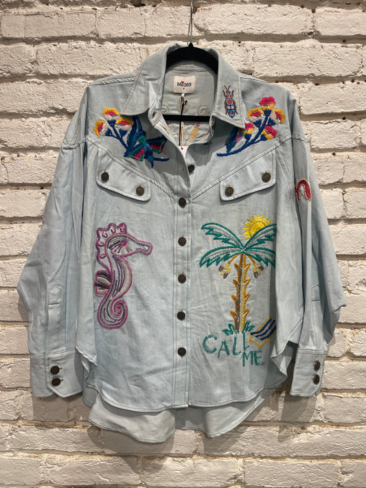 ADELYN OVERSIZED EMBROIDERED SHIRT