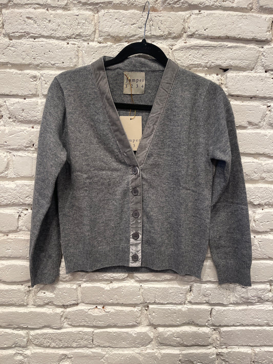 VELVET CARDIGAN MID GREY