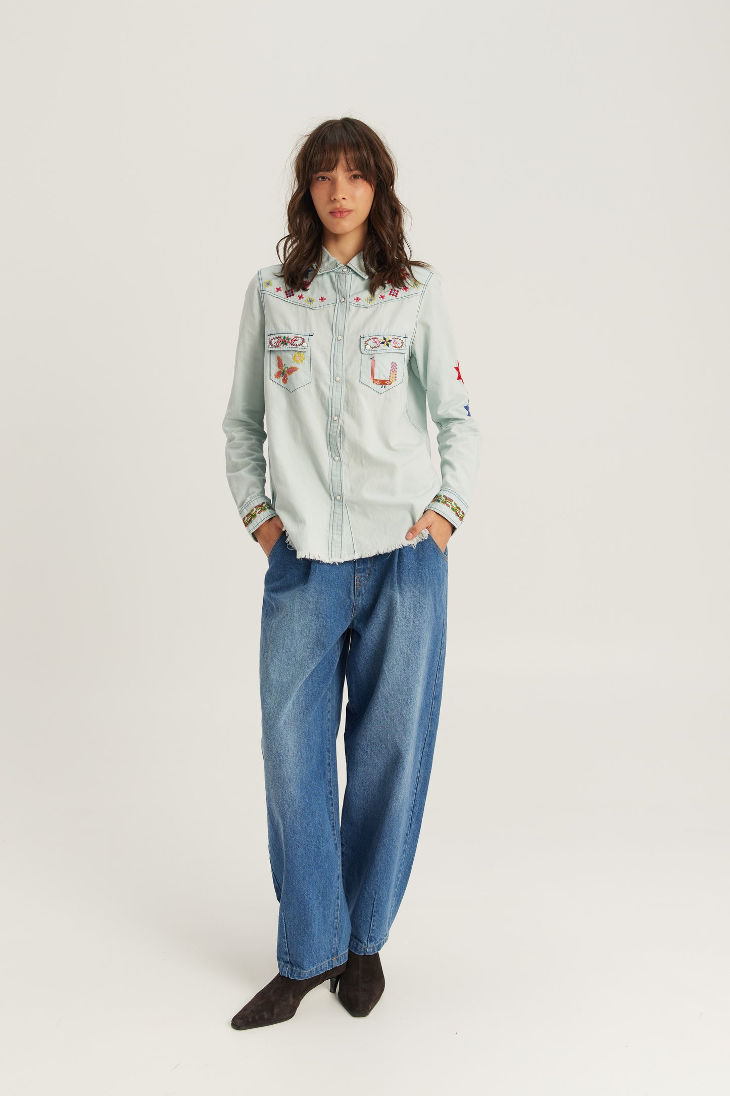 OPAL EMBROIDERED DENIM SHIRT