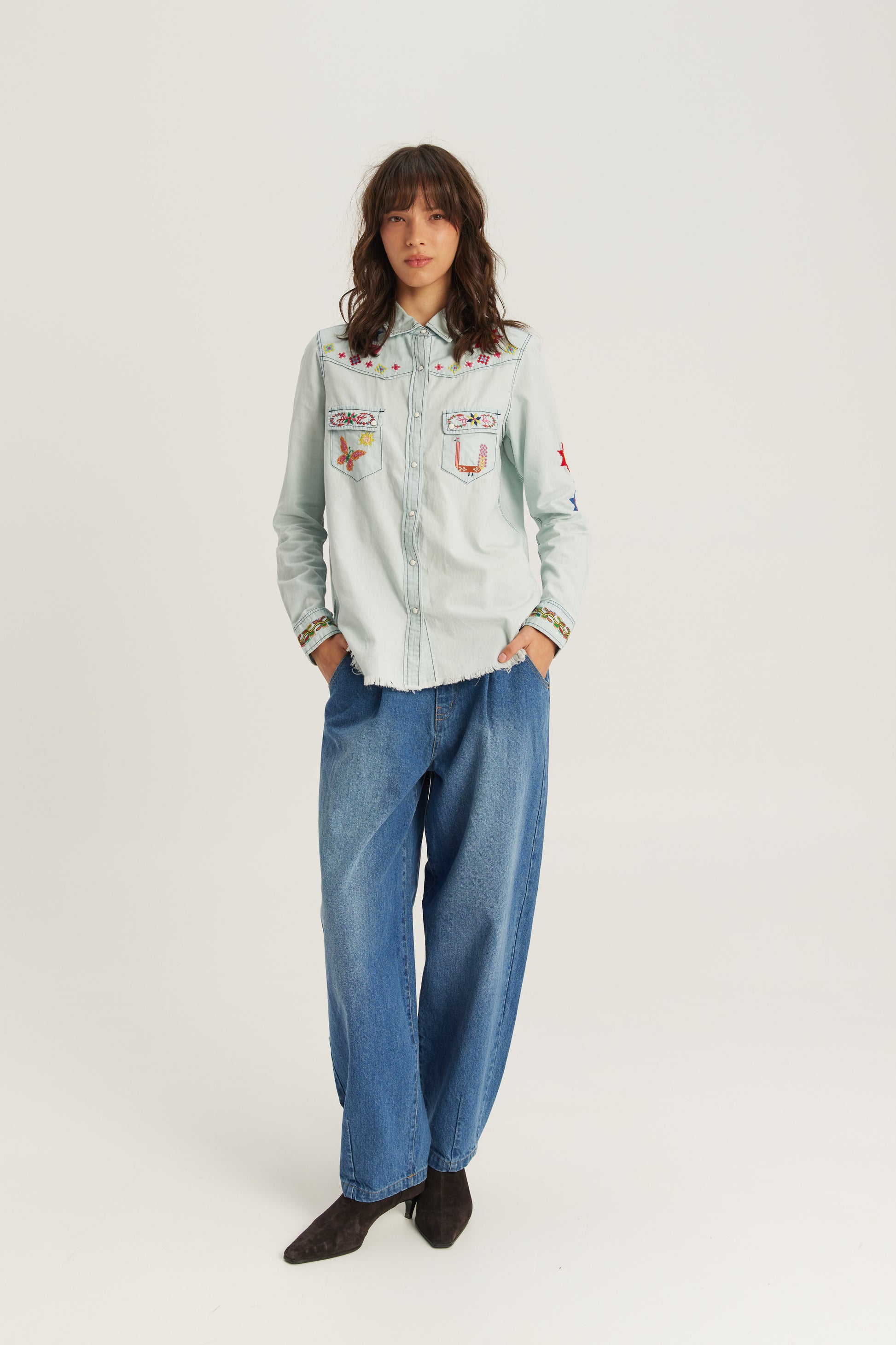 OPAL EMBROIDERED DENIM SHIRT