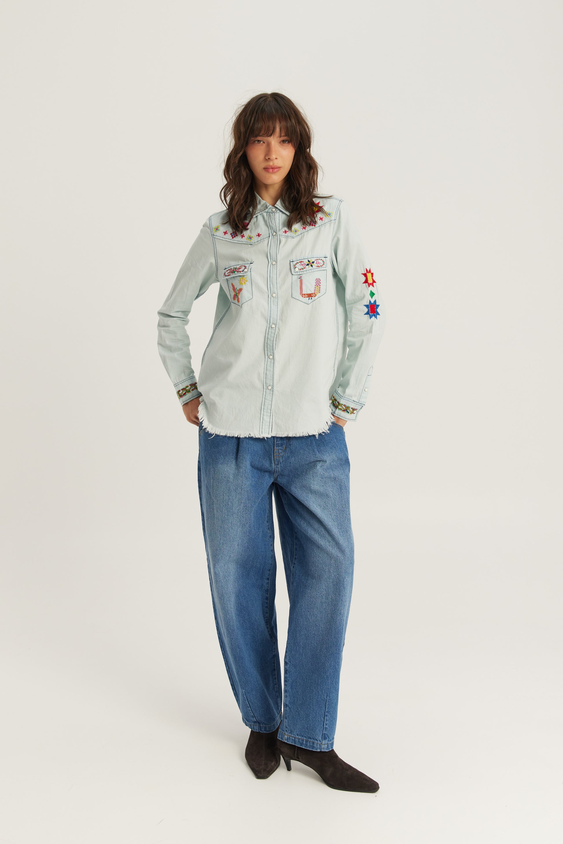 OPAL EMBROIDERED DENIM SHIRT