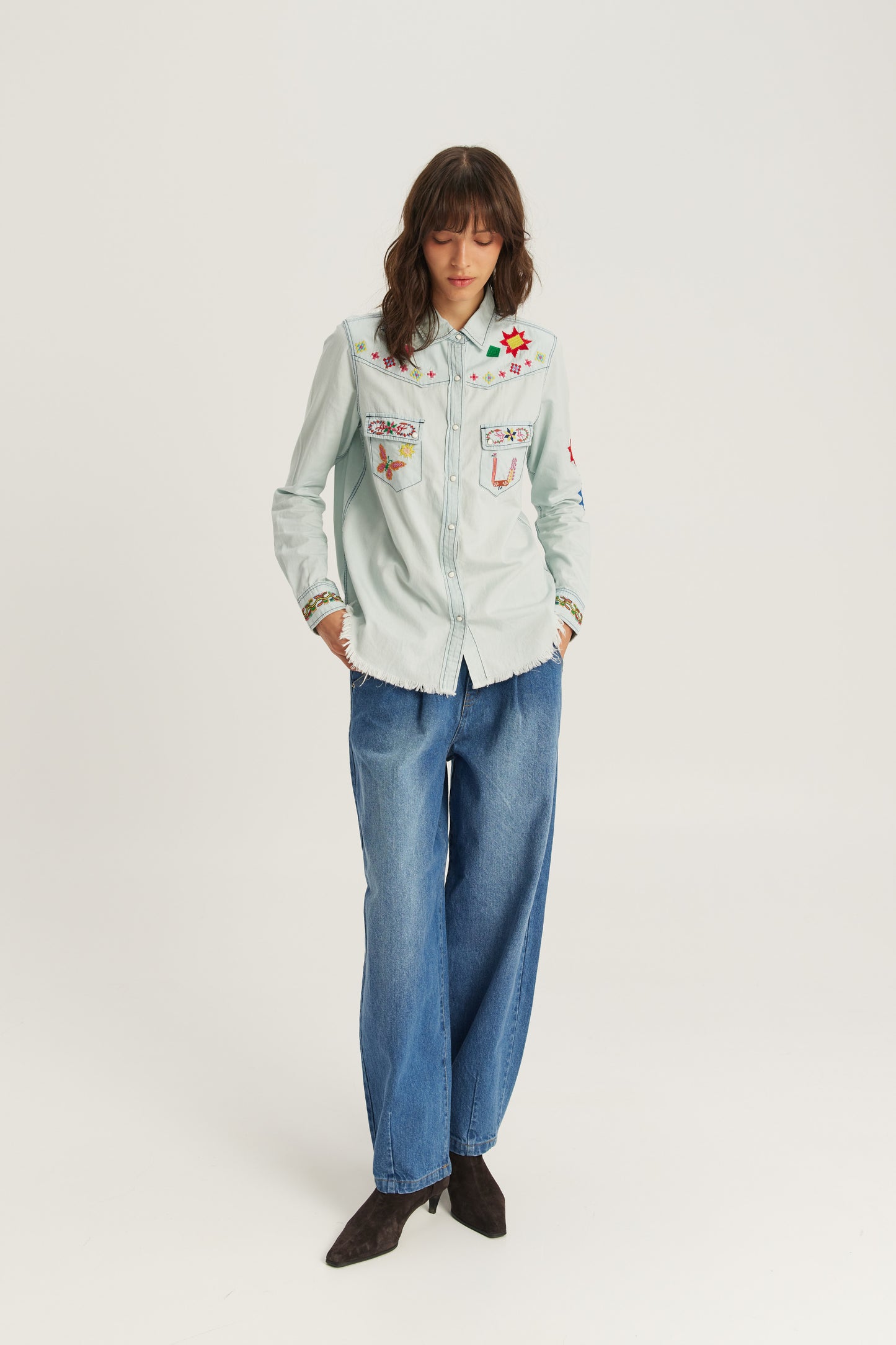 OPAL EMBROIDERED DENIM SHIRT
