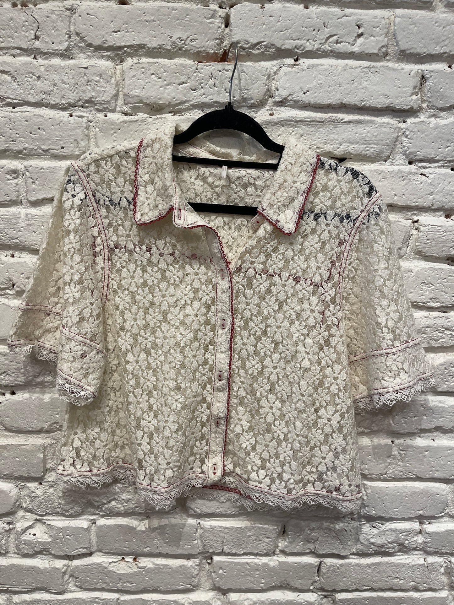MANNIE LACE BUTTONDOWN / WHISPER WHITE