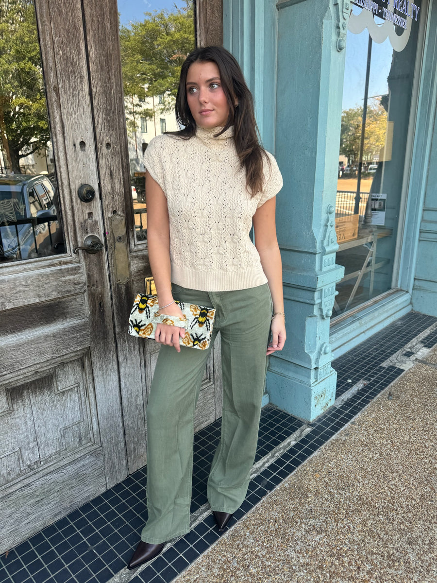 MEG LONG OLIVE WIDE LEG