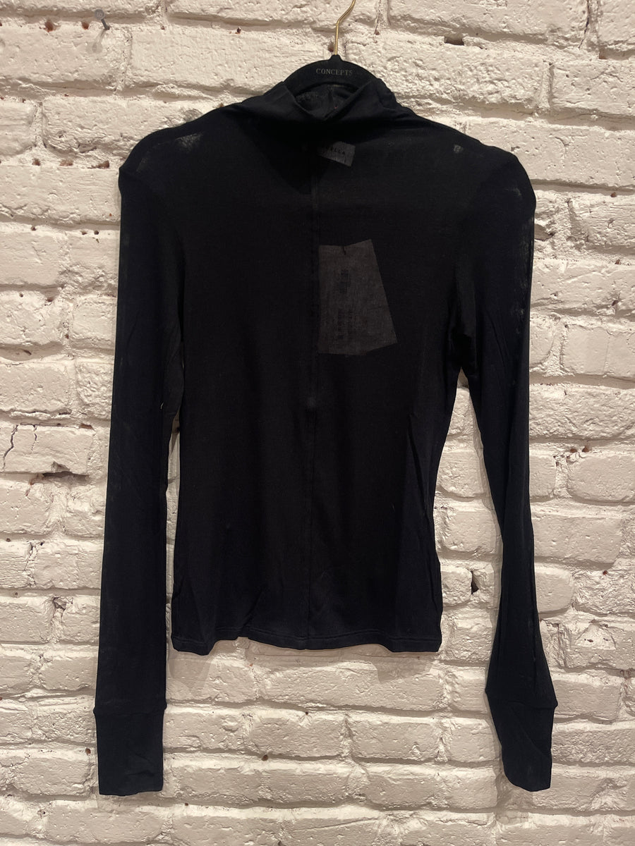 LICIA SHEER TURTLENECK BLACK