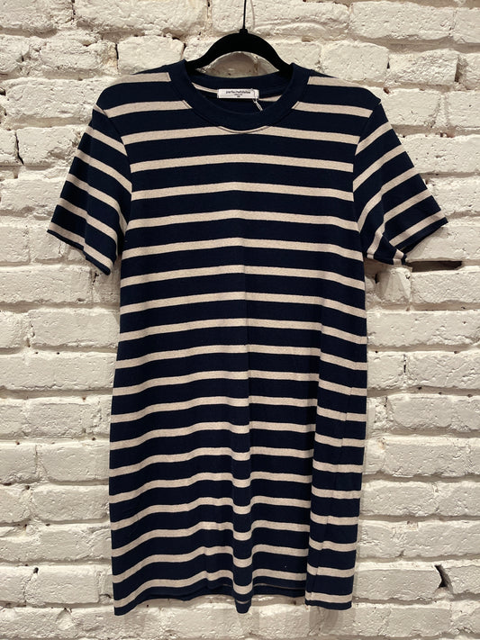 RHETT SS DRESS NAVY NATURAL STRIPE