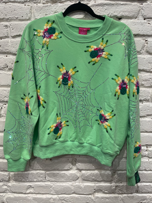 NEON GREEN FUZZY SPIDERS