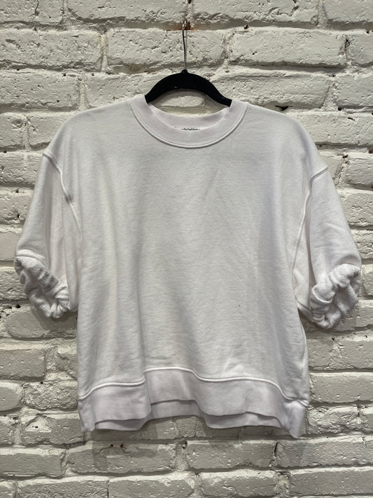 REBECCA ROLLED SS CREW WHITE