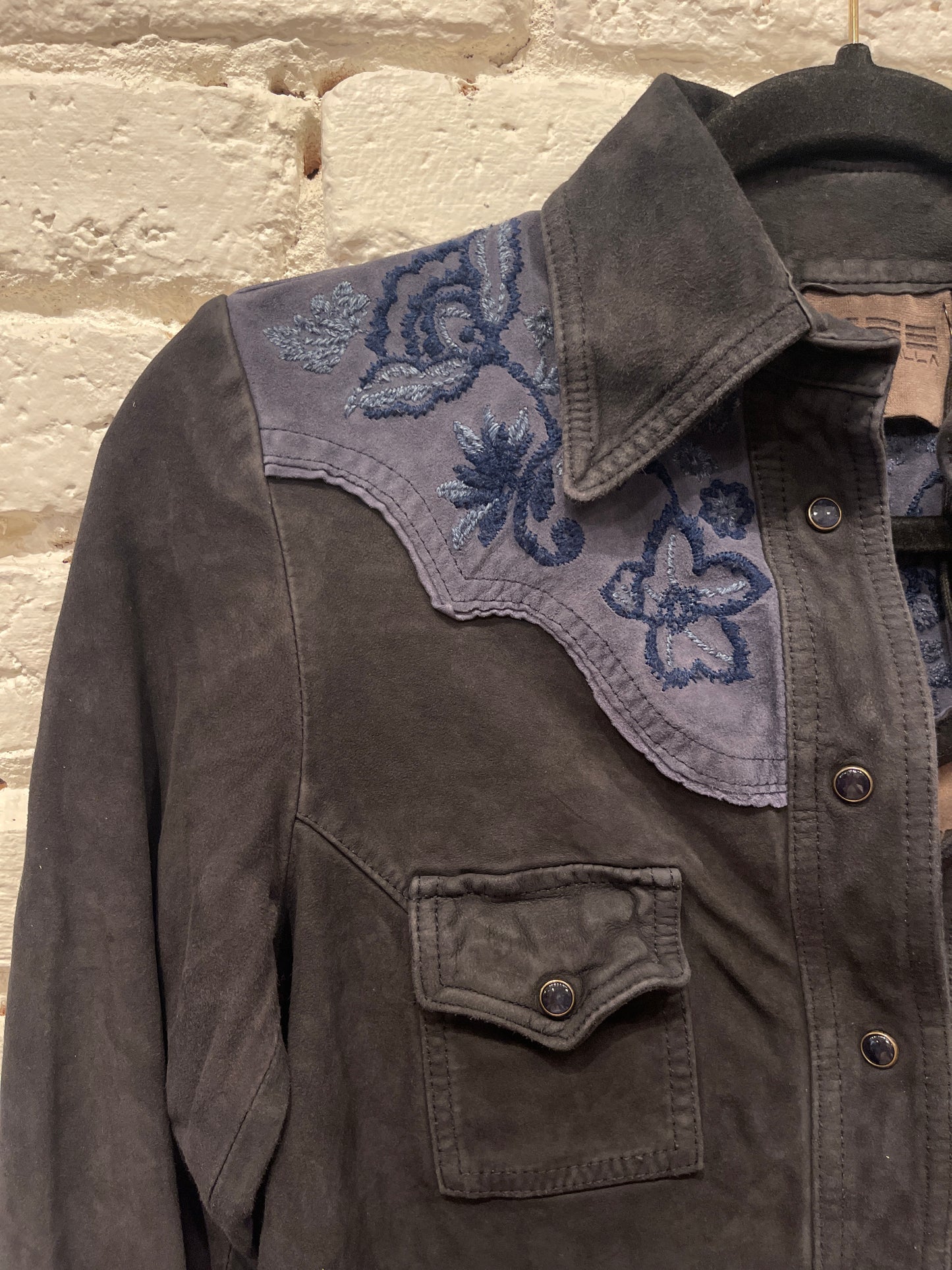 ADIANA LEATHER SNAP SHIRT