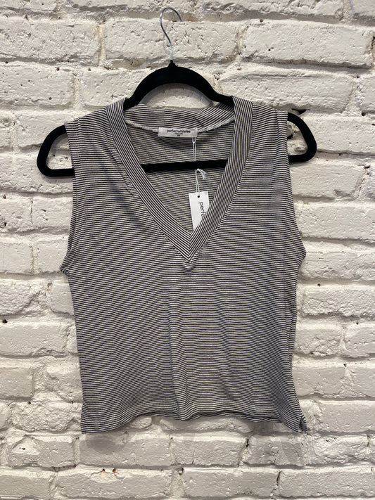 LUCY TANK IVORY/BLACK STRIPE