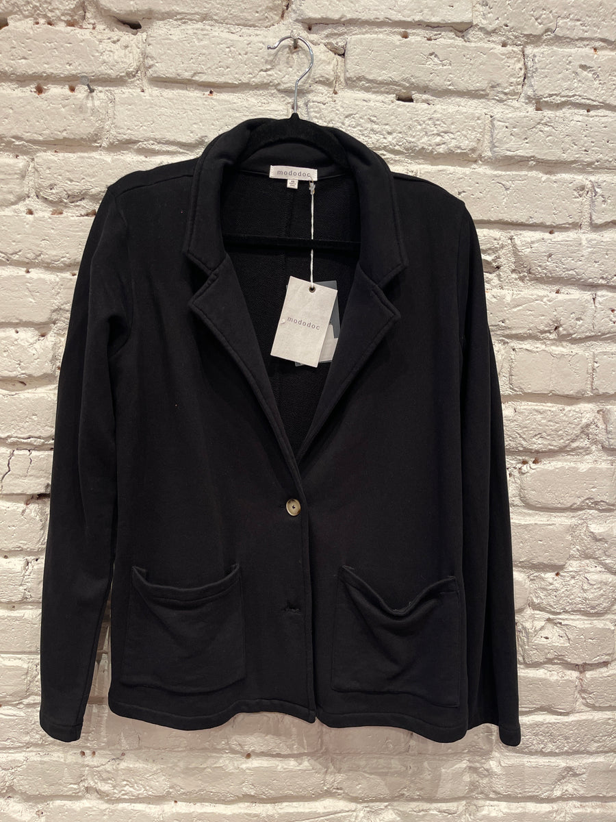 FRENCH TERRY BLACK BLAZER