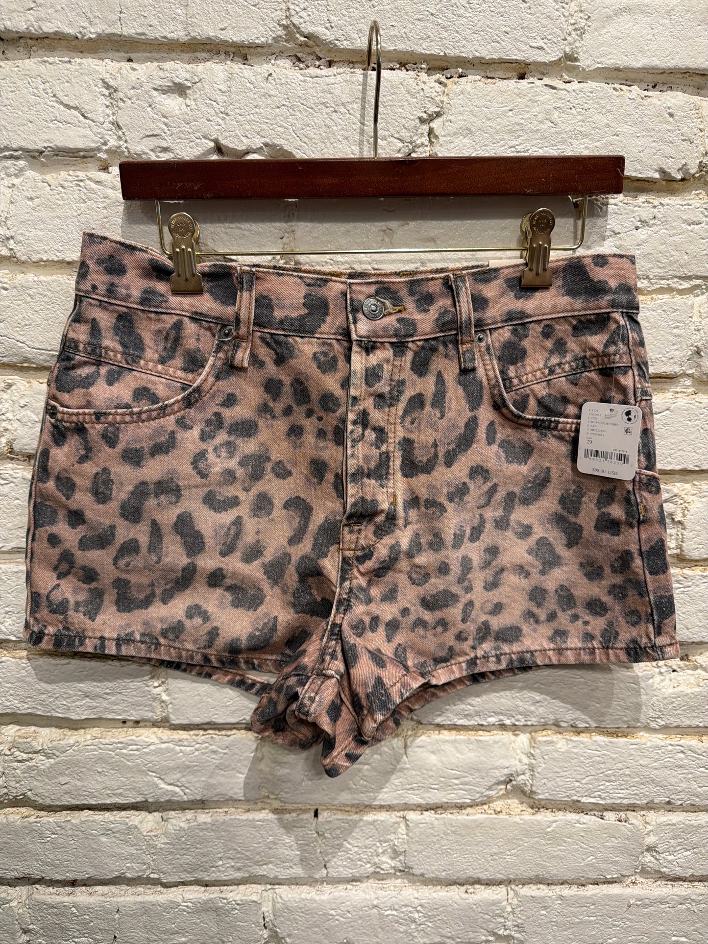 NOW OR NEVER PRINTED DENIM SHORTS