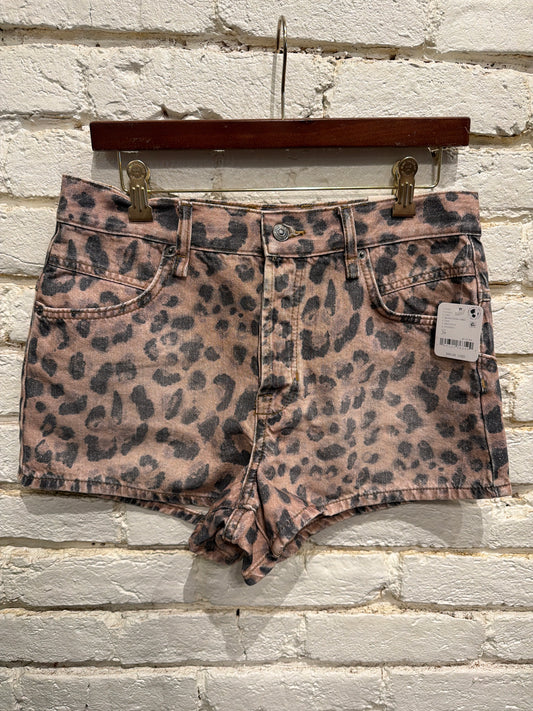 NOW OR NEVER PRINTED DENIM SHORTS