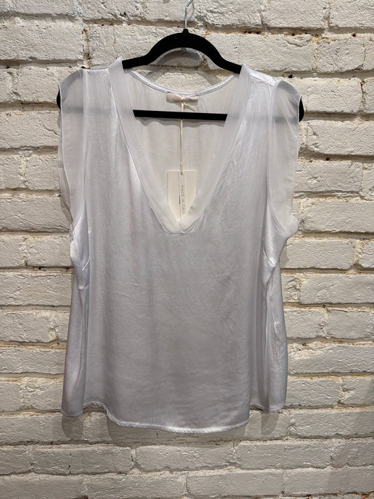 V-NECK SL TOP WHITE