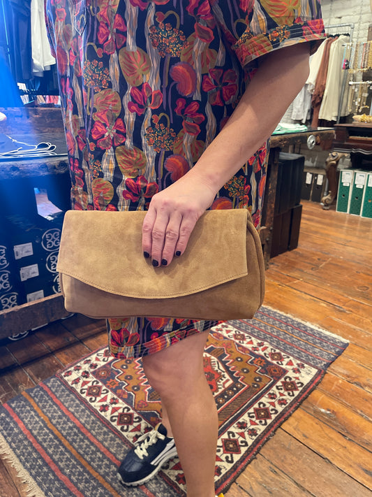 VALENTINA CLUTCH PANE SUEDE