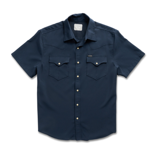 Tecovas Performance Western Short Sleeve Pearl Snap (Navy)