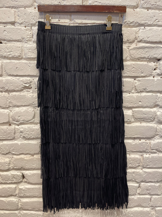 BLACK FRINGE SKIRT FS174